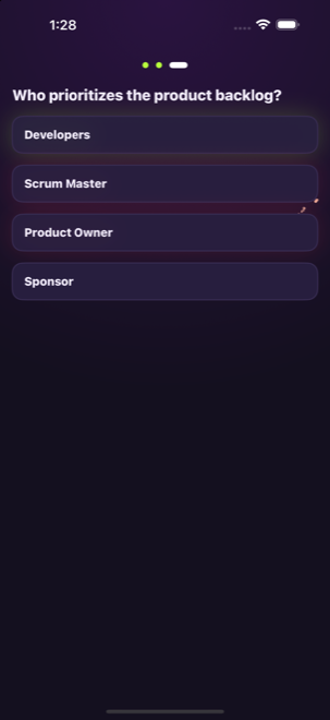 A question with instant feedback