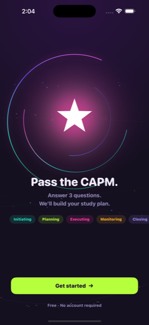 Ascent onboarding — Pass the CAPM